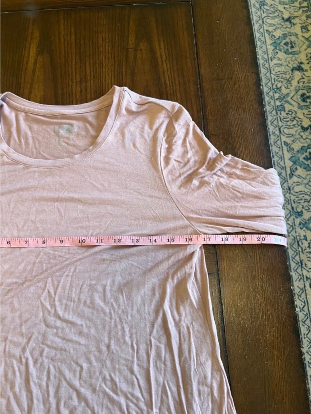LOGO Lori Goldstein Tunic Mauve Logo Long sleeve Pleated Hem Top Knit Shirt M - Picture 6 of 8